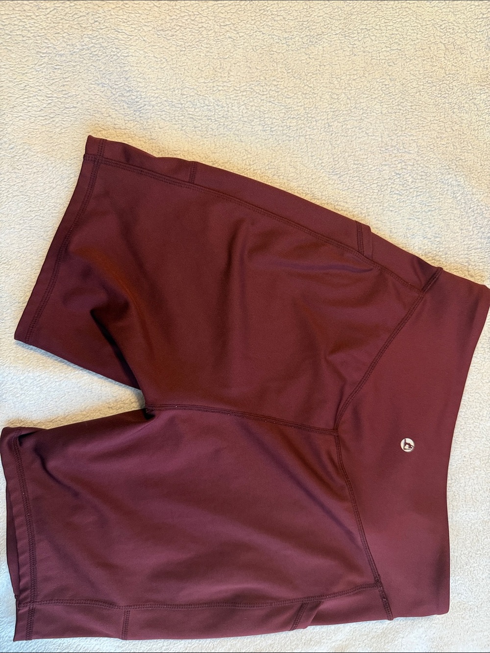Women's High-Rise Bike Shorts in Burgundy - Performance Stretch